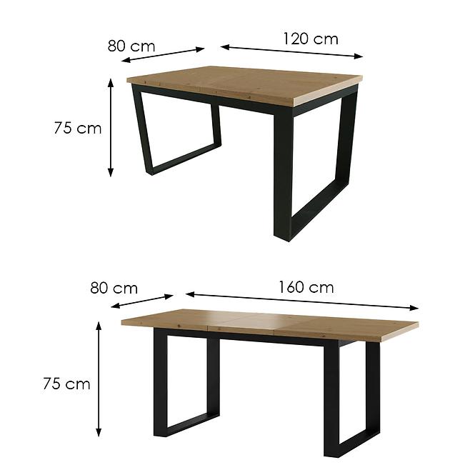Tisch St-23 120x80+40 eiche natürliche