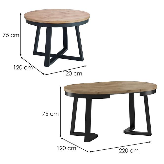 Tisch St-17 120+2x50 eiche wotan