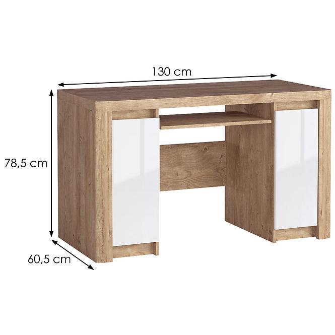 Schreibtisch Livinio L14 ribbeck/weiß glanz