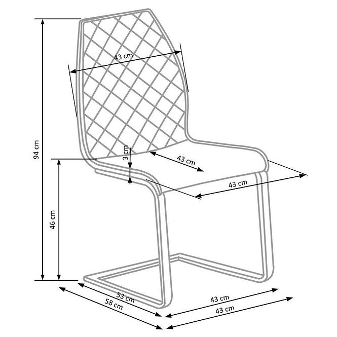 Stuhl K265 Kunstleder/Sperrholz/Metall Braun/Eiche Honig