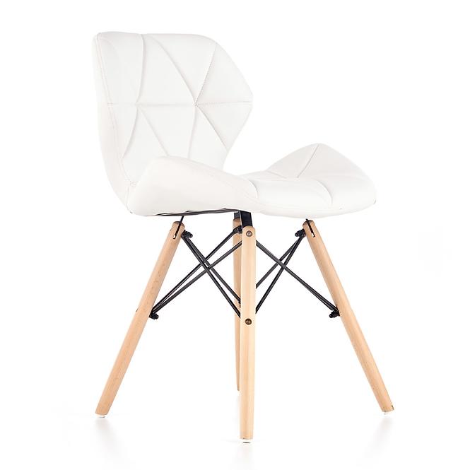 Stuhl K281 Kunstleder/Holz Weiß 48x51x74