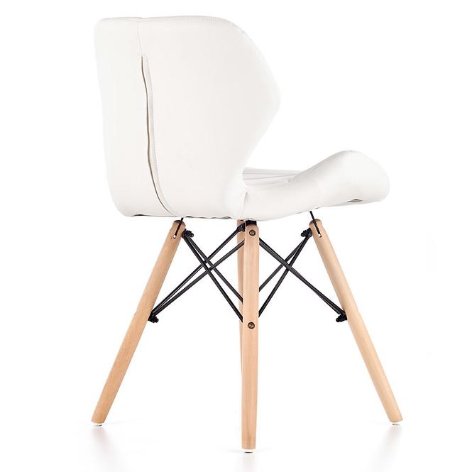 Stuhl K281 Kunstleder/Holz Weiß 48x51x74