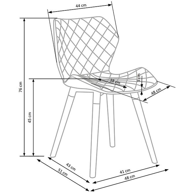 Stuhl K277 Stoff/Kunstleder/Holz Grau/Weiß
