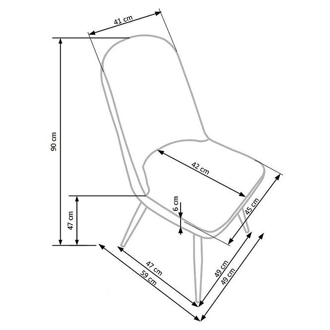 Stuhl K214 Metall/Kunstleder Grau 49x59x90