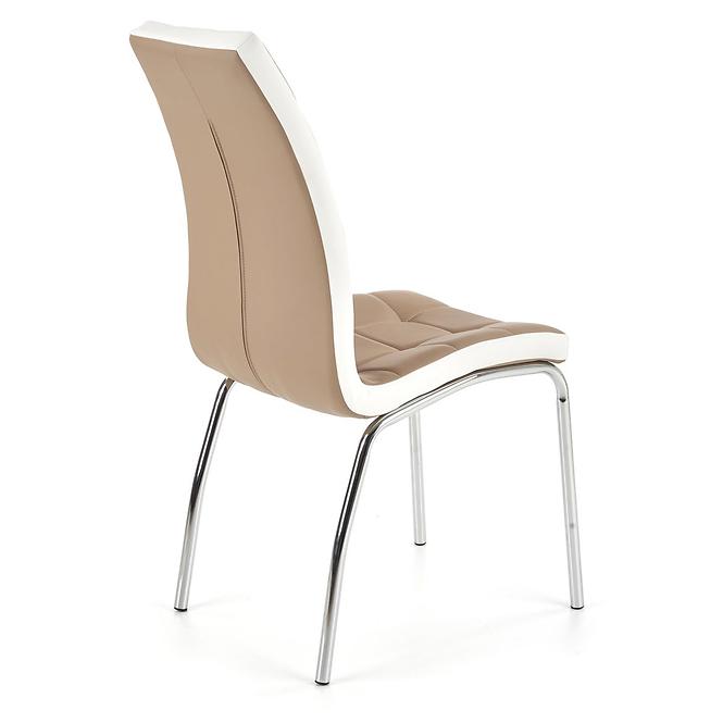Stuhl K186 Metall/Kunstleder Cappuccino-Weiß 42x63x96