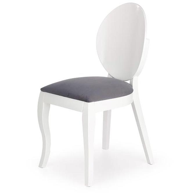 Stuhl Verdi Holz/Stoff Weiß/Grau 50x55x90