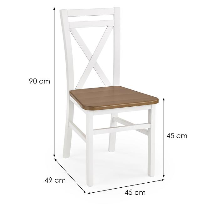 Stuhl Dariusz 2 Holz/MDF Weiß/Erle 45x49x90