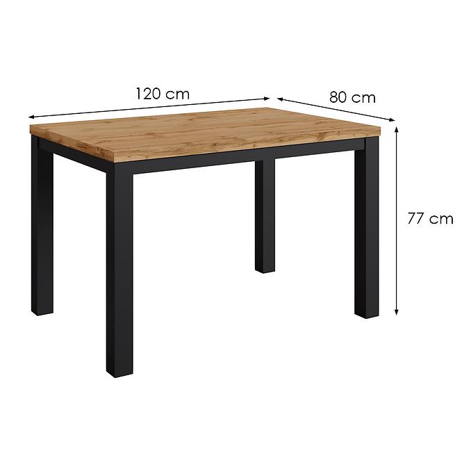 Tisch Oskar d120 schwarz/wotan