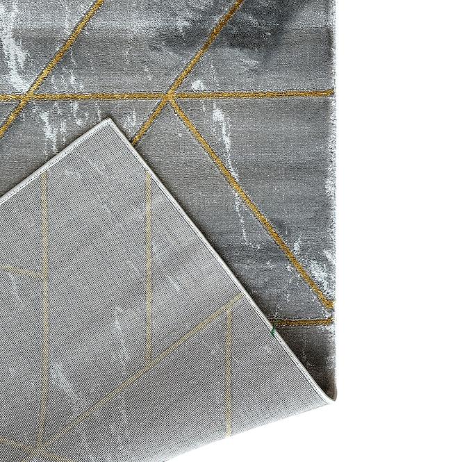 Teppich Frisee Diamond 0,8/1,5 A0052 dunkelgrau/gold