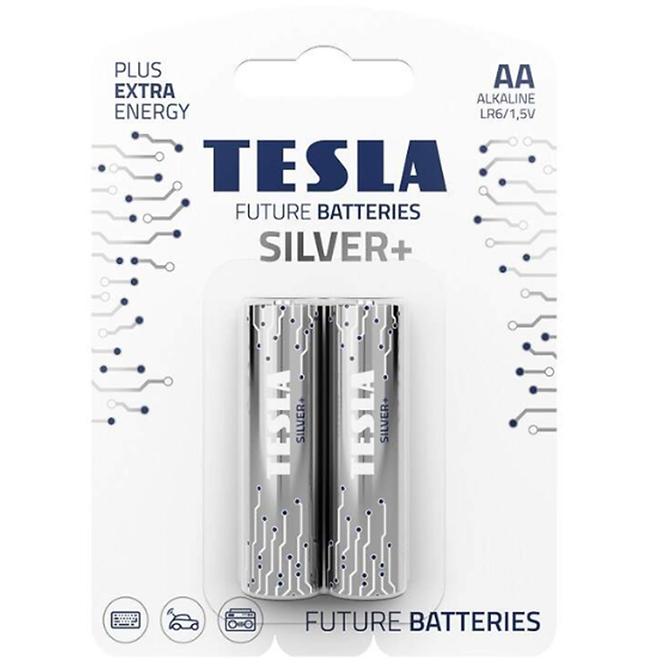Batterie Tesla AA LR06 Silver+ 2 Stk.