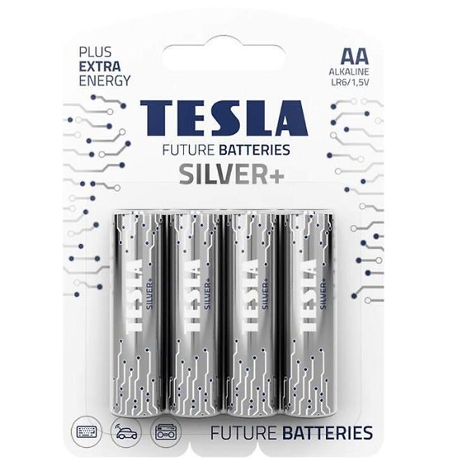 Batterie Tesla AA LR06 Silver+ 4 Stk.