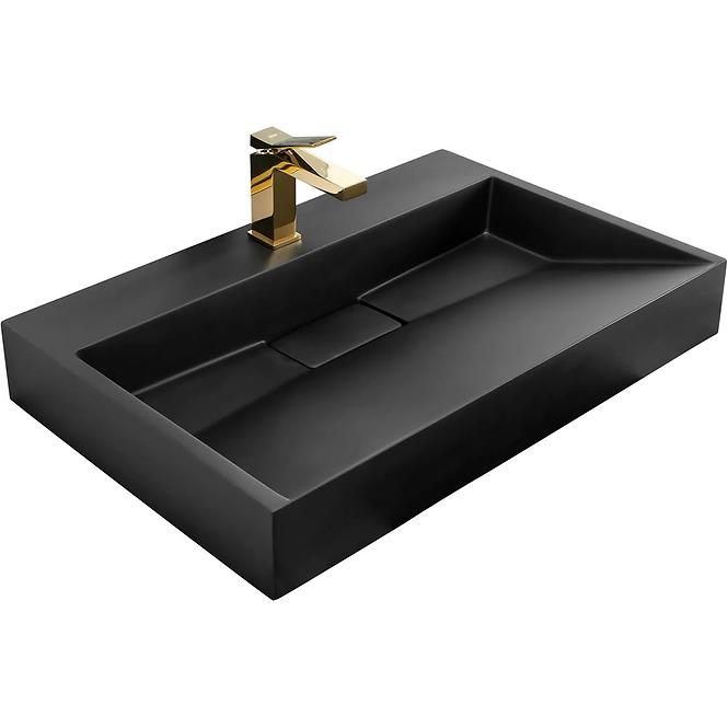 Aufsatzwaschbecken/wandmontage Goya Black Mat 70 konglomerat