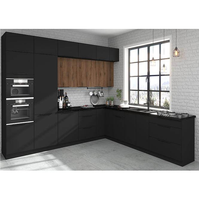 Küchenschrank Siena schwarze Matte 80 Nagu-36 1f