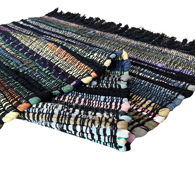 Teppich aus Baumwolle Chindi 0,6/1,2 Cr-603 Schwarz