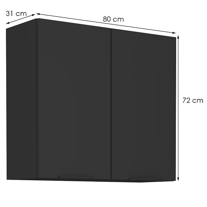 Küchenschrank Siena schwarze Matte 80g-72 2f