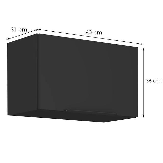 Küchenschrank Siena schwarze Matte 60gu-36 1f