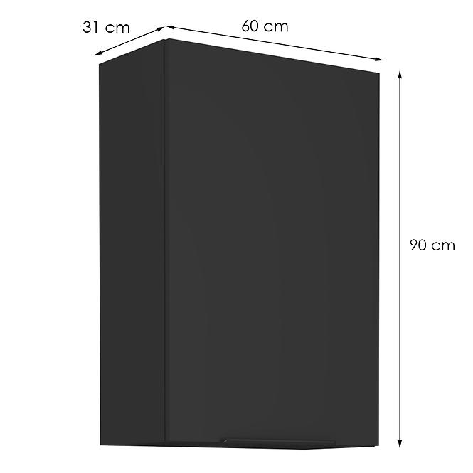 Küchenschrank Siena schwarze Matte 60g-90 1f