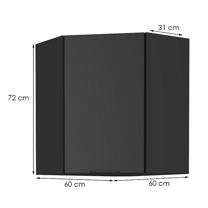 Küchenschrank Siena schwarze Matte 60x60 Gn-72 1f (45°)