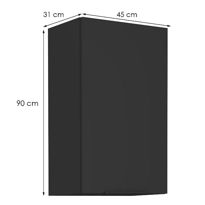 Küchenschrank Siena schwarze Matte 45g-90 1f