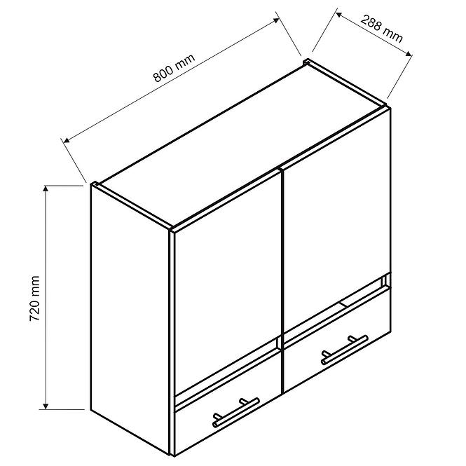 Küchenschrank Elena WS80 SP cargo Artisan/Schwarze Struktur
