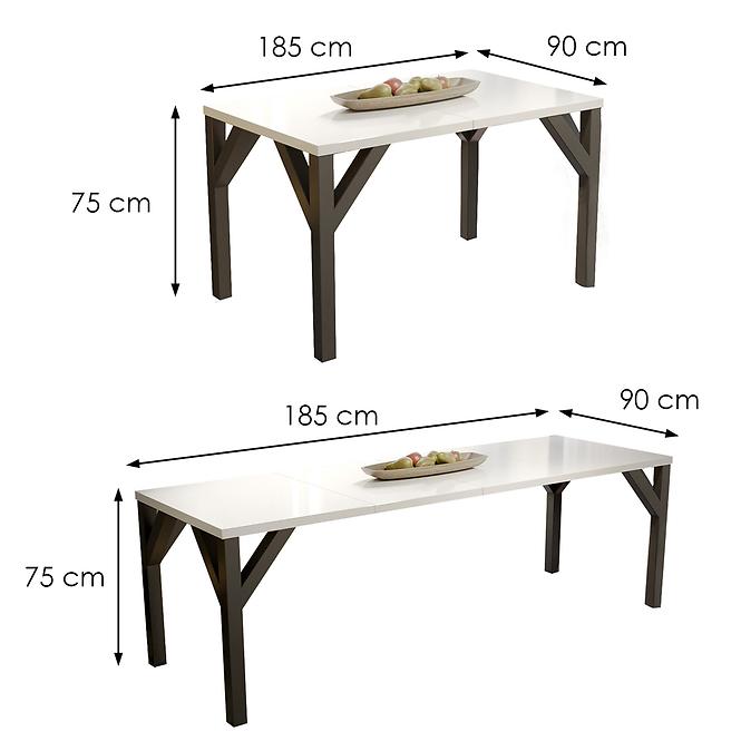 Tisch Baltika 185 weiß glänzend