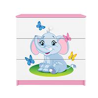 Kinderkommode Babydreams Rosa - Elefant