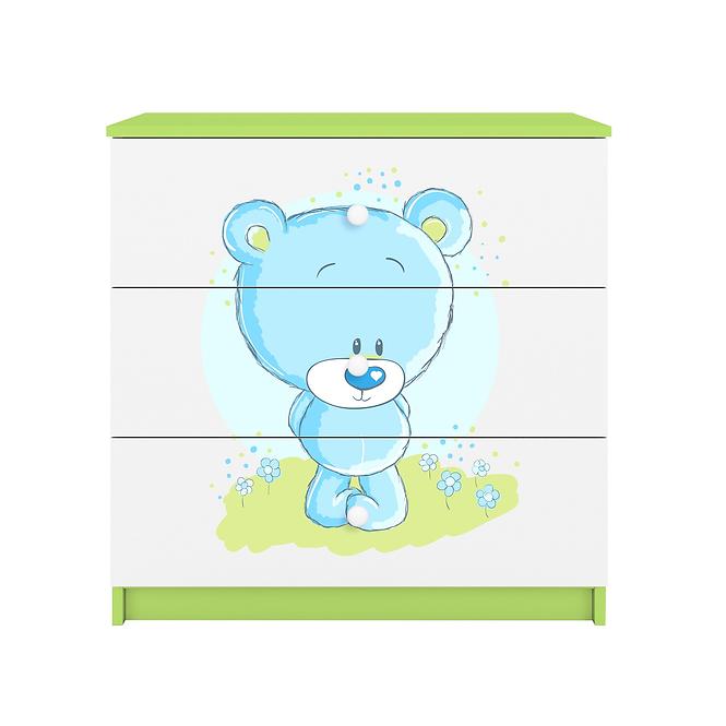 Kinderkommode Babydreams Grün - Blauer Bär
