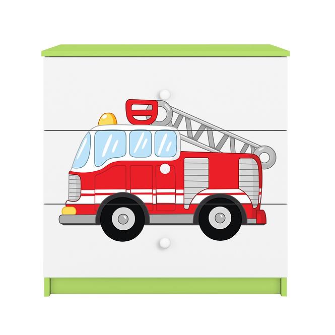 Kinderkommode Babydreams Grün - Feuerwehrauto