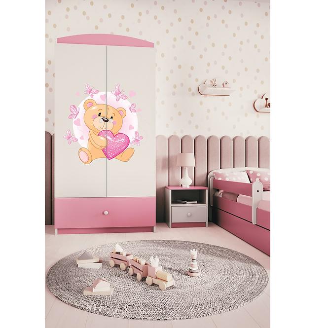 Schrank Babydreams rosa - Bär mit Schmetterlingen