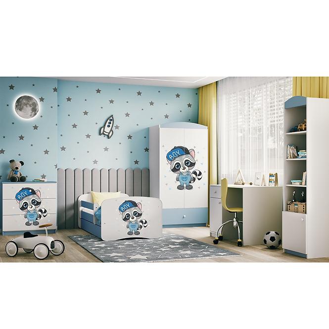 Kinderbett Babydreams blau 70x140 Waschbär