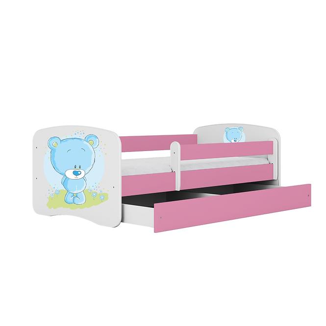 Kinderbett Babydreams rosa 80x160 Blauer Bär