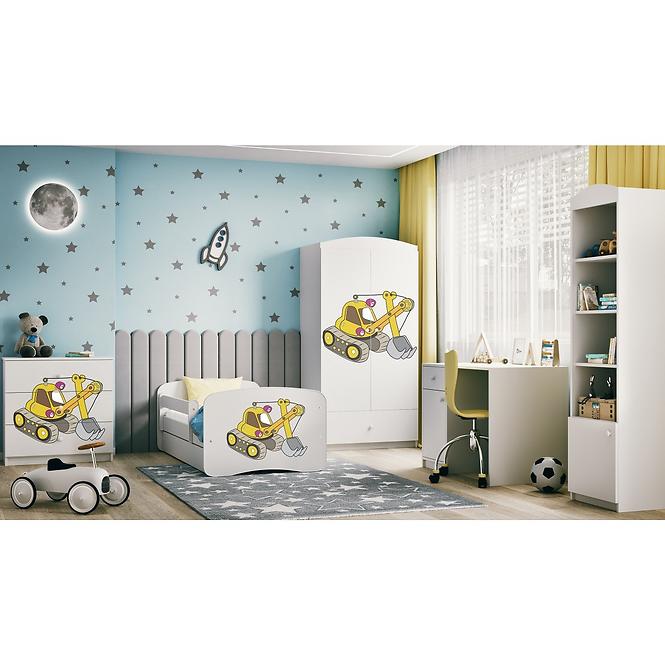 Kinderbett Babydreams+M weiß 70x140 Bagger