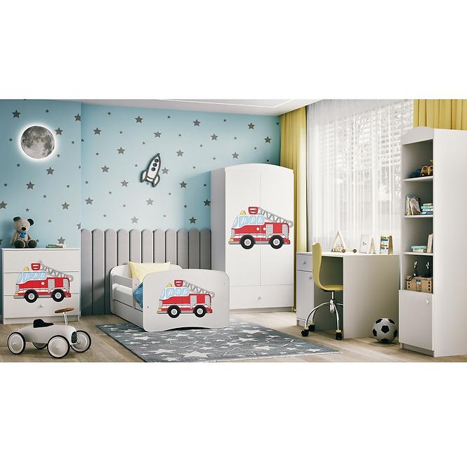 Kinderbett Babydreams+M weiß 70x140 Feuerwehrauto