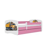Kinderbett Babydreams+M rosa 70x140 Lastwagen