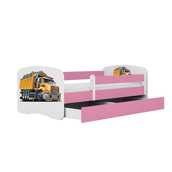 Kinderbett Babydreams+M rosa 70x140 Lastwagen