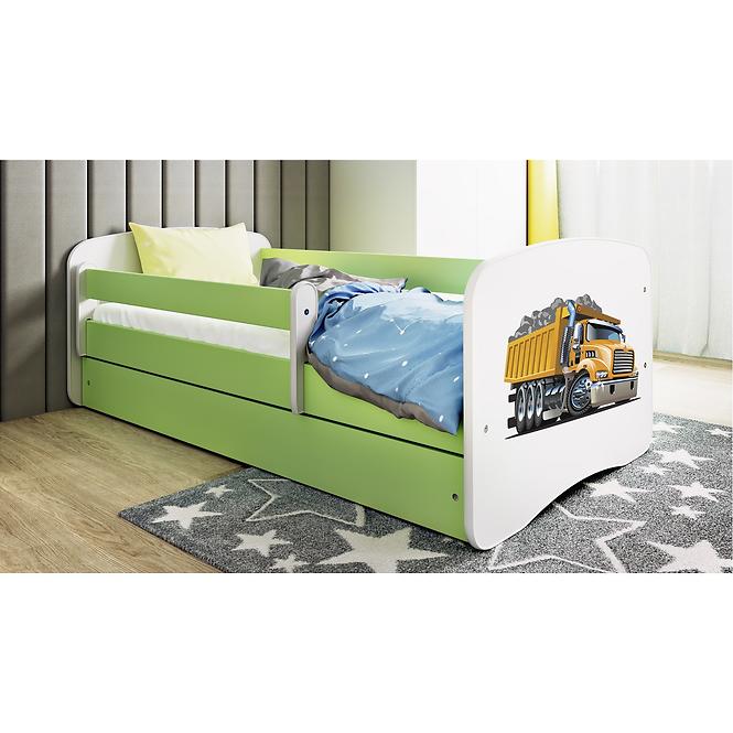 Kinderbett Babydreams+M grün 70x140 Lastwagen