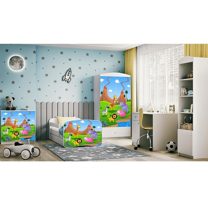 Kinderbett Babydreams+M weiß 80x160 Safari
