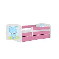 Kinderbett Babydreams+M rosa 80x160 Blauer Bär