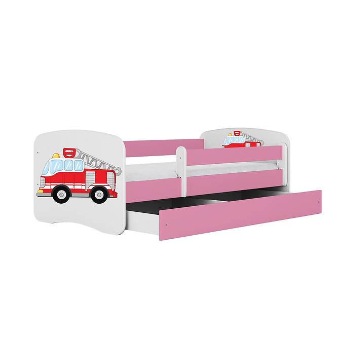 Kinderbett Babydreams+M rosa 80x160 Feuerwehrauto