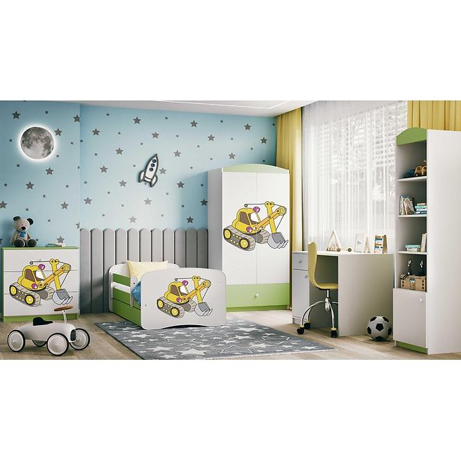 Kinderbett Babydreams+M grün 80x160 Bagger