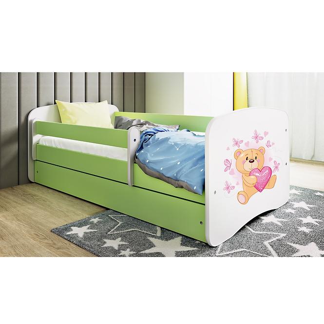 Kinderbett Babydreams+M grün 80x160 Bär mit Schmetterlingen