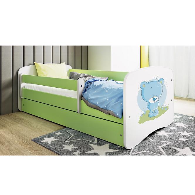 Kinderbett Babydreams+M grün 80x160 Blauer Bär