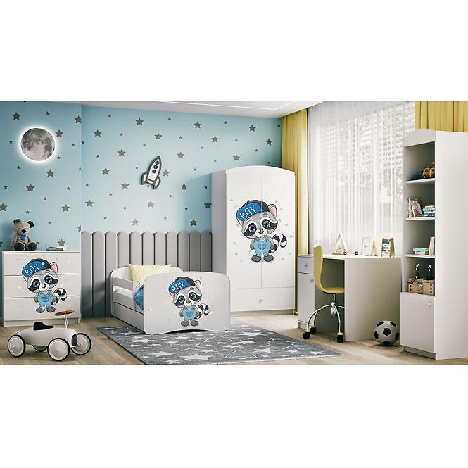 Kinderbett Babydreams+M weiß 80x180 Waschbär