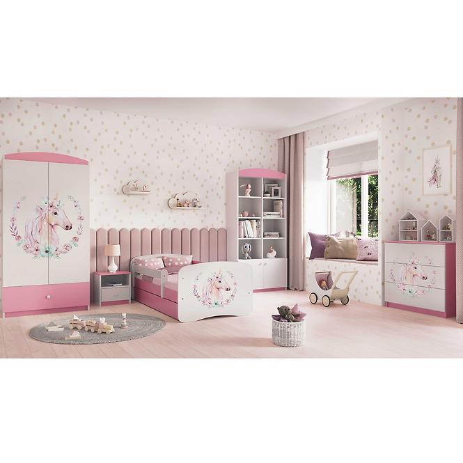 Kinderbett Babydreams+M rosa 80x180 Pferd