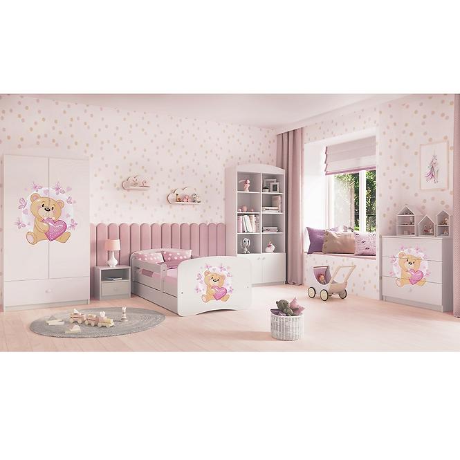Kinderbett Babydreams+M weiß 80x180 Bär mit Schmetterlingen