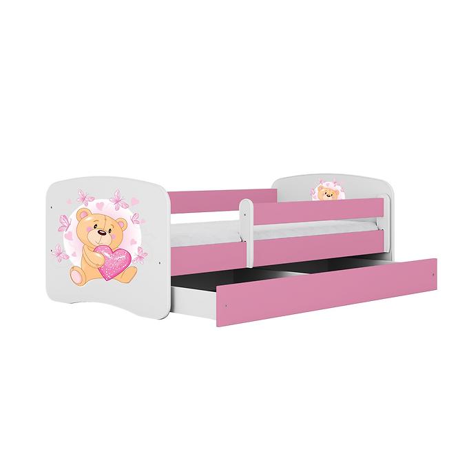 Kinderbett Babydreams+M rosa 80x180 Bär mit Schmetterlingen