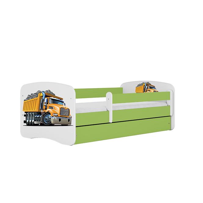 Kinderbett Babydreams+M grün 80x180 Lastwagen
