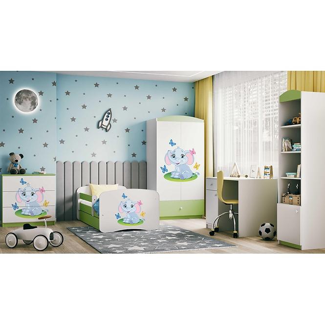 Kinderbett Babydreams+M grün 80x180 Elefant