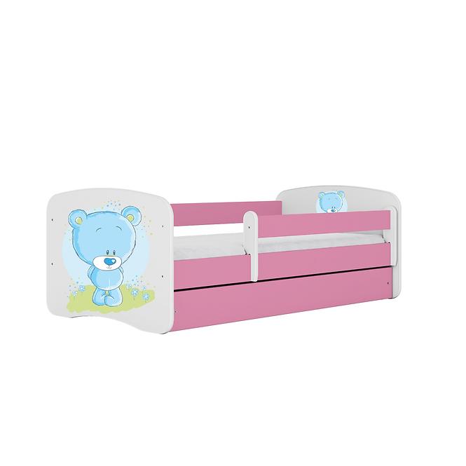 Kinderbett Babydreams+SZ rosa 80x160 Blauer Bär