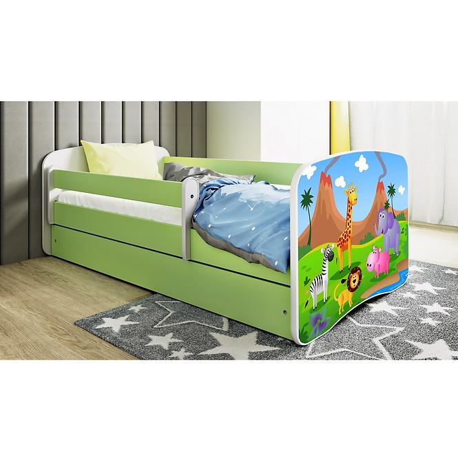 Kinderbett Babydreams+SZ+M grün 70x140 Safari